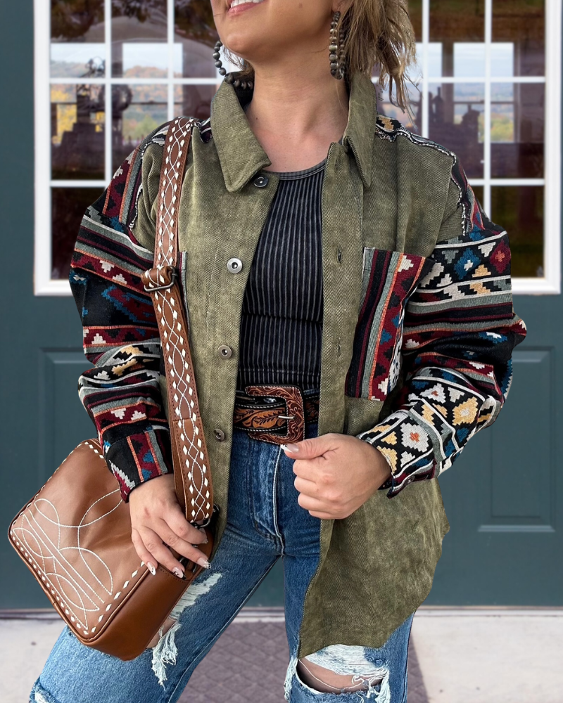 Mixed Pattern Casual Jacket