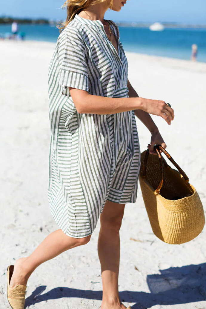 Ocean Stripe Vacation Dress