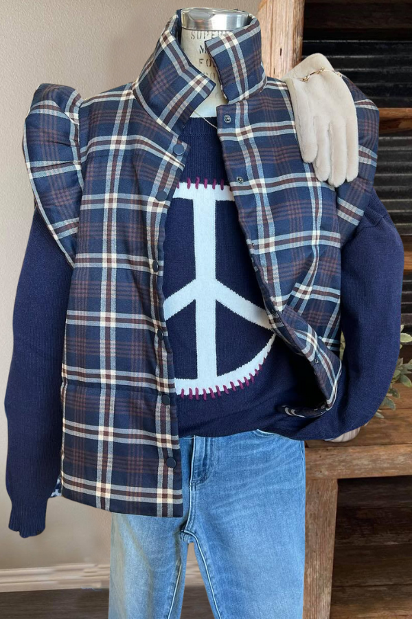 Classic Plaid Vest Cotton Jacket