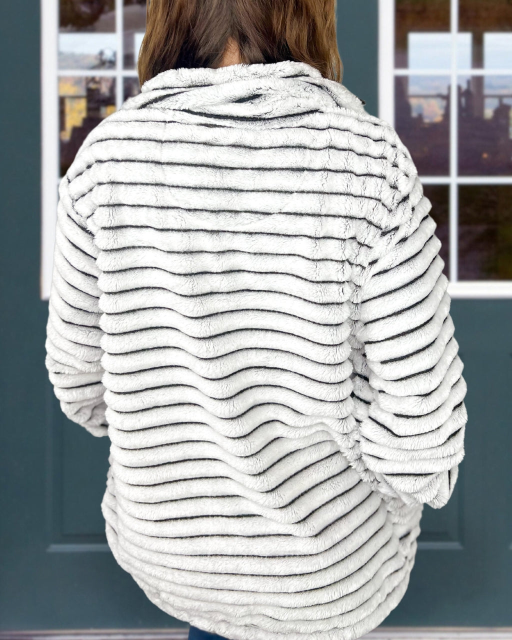 Cozy Stripe Fleece Pullover