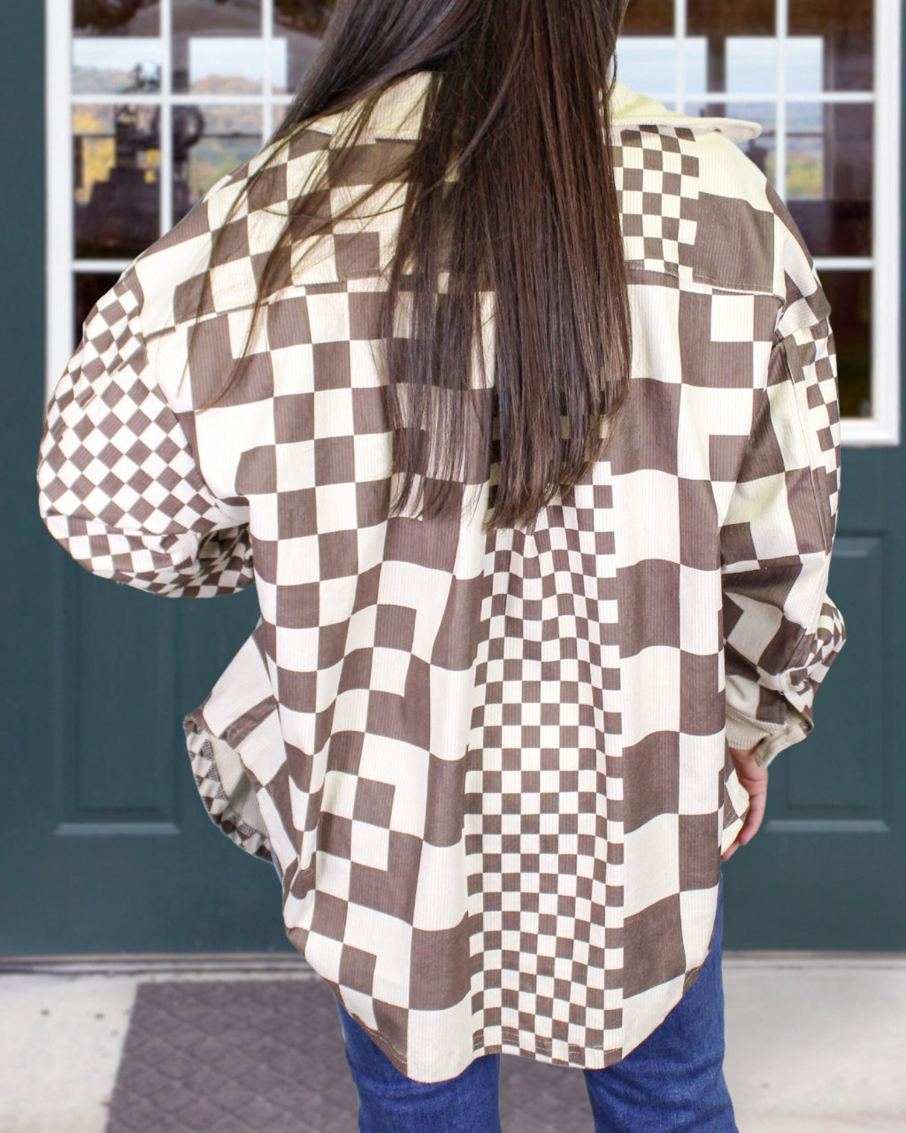 Checkerboard Corduroy Shacket