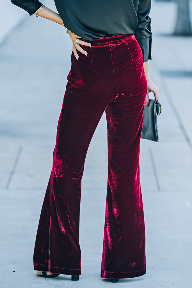 Velvet Flare Pants