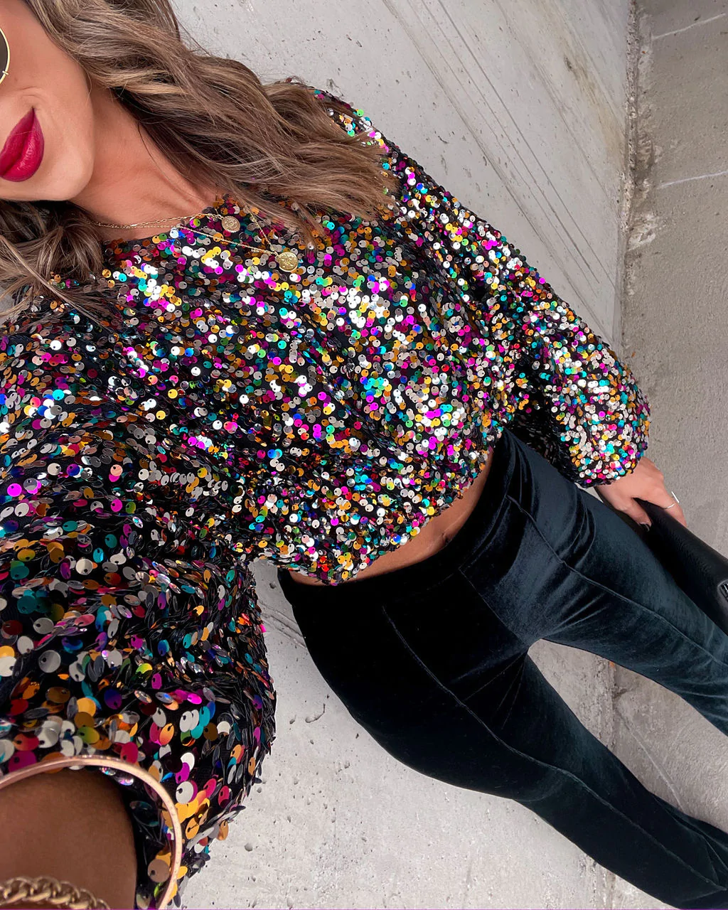 Sequin Crop Top