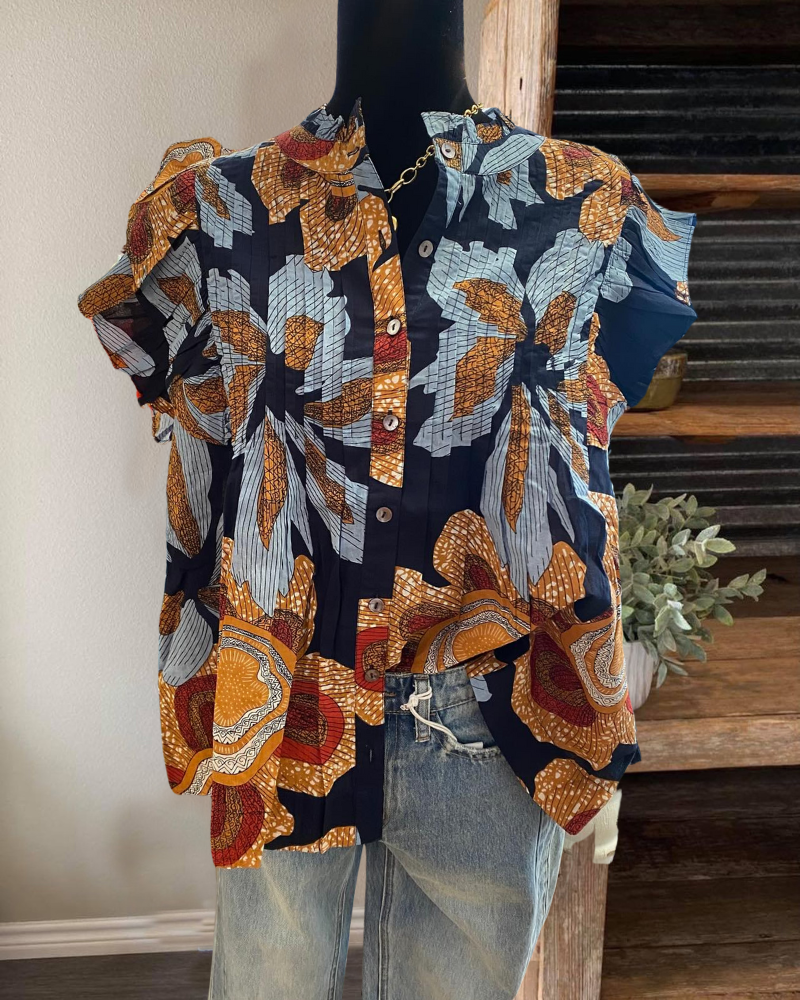 Palm Tropical Button-Down Shirt