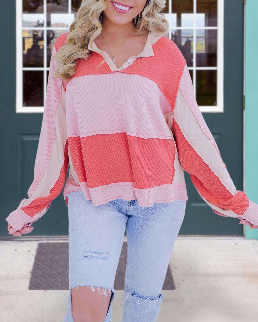 Cozy Cotton Colorblock Sweatshirt