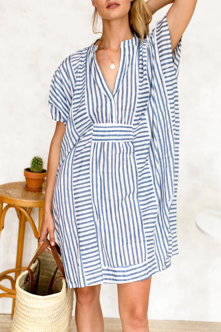 Ocean Stripe Vacation Dress