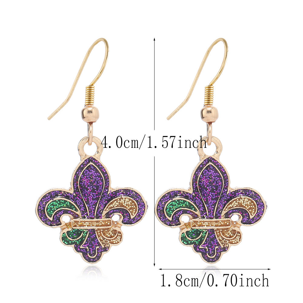 Mardi Gras Trim Earrings