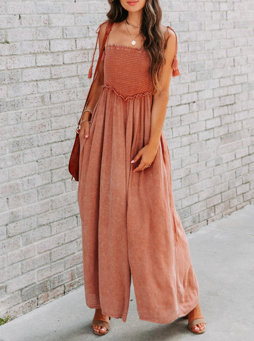 Wavy Wide Leg Jumpsuit