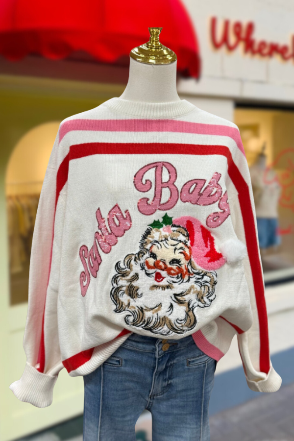 Santa Baby Sequin Ribbed Sweater