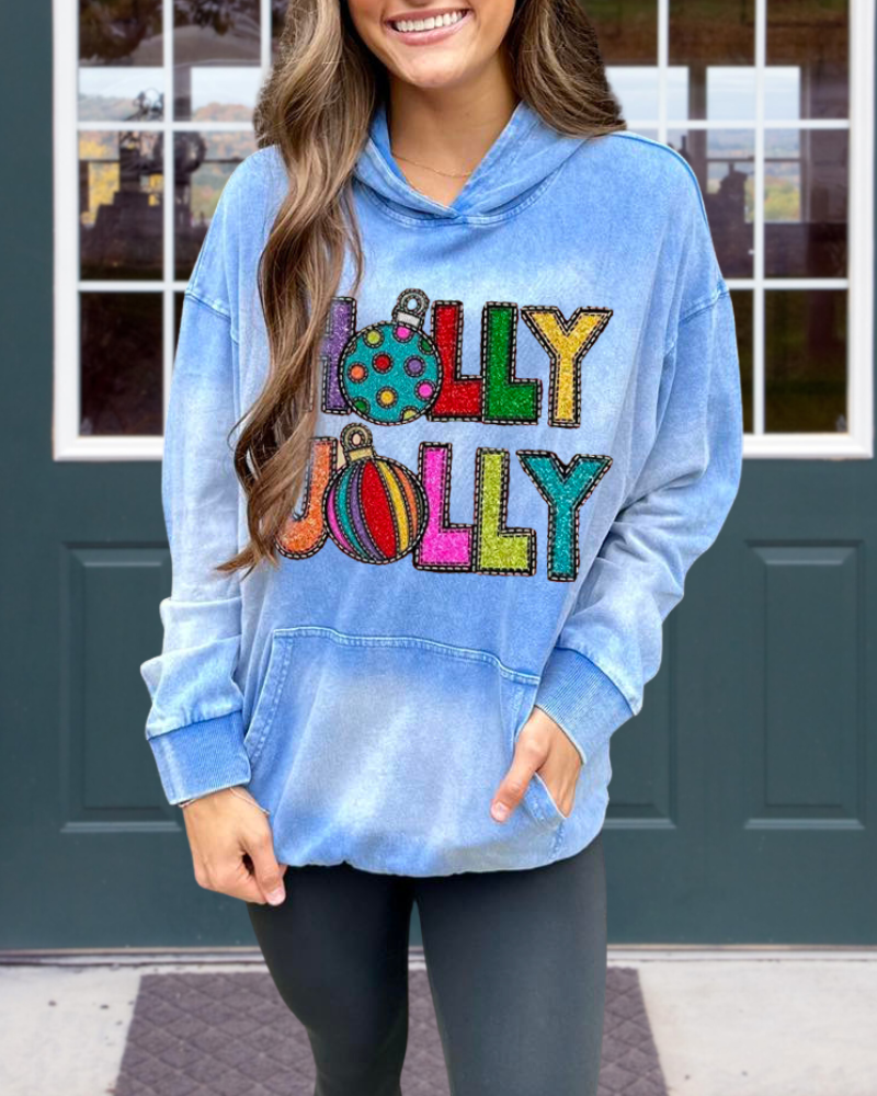 Holly Jolly Washed Gradient Hoodie