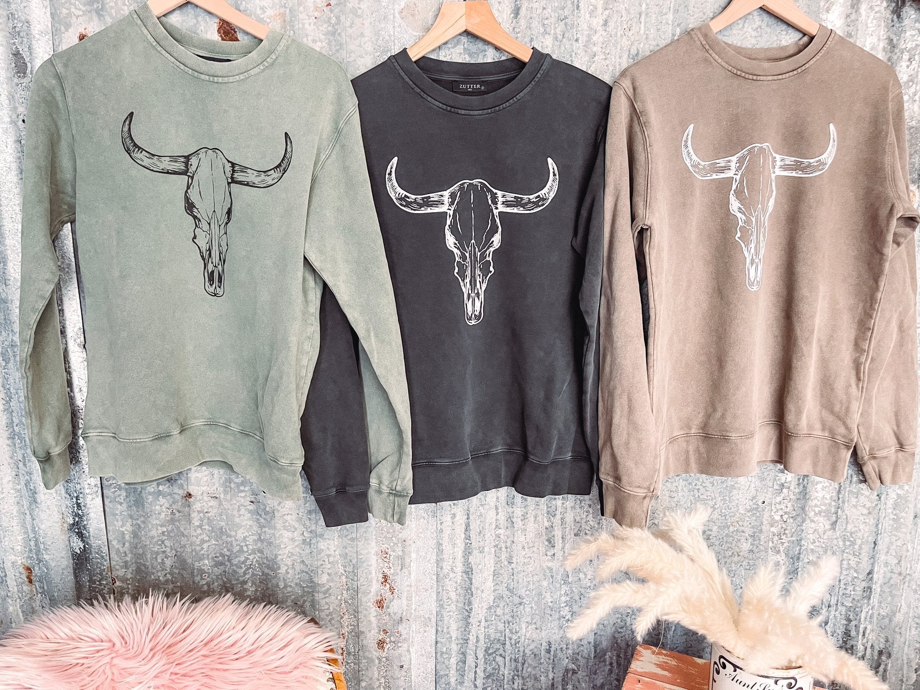 Cow Head Printed Cotton Sweatshirt