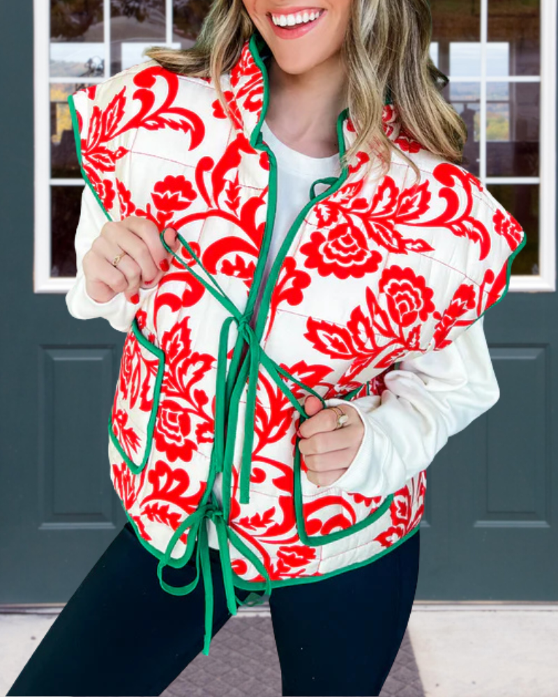 Bright Floral Quilted Vest