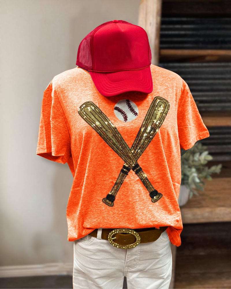 Baseball Sequin Cotton Tee