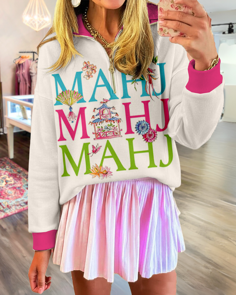 MAHJ Party Half-Zip Pullover