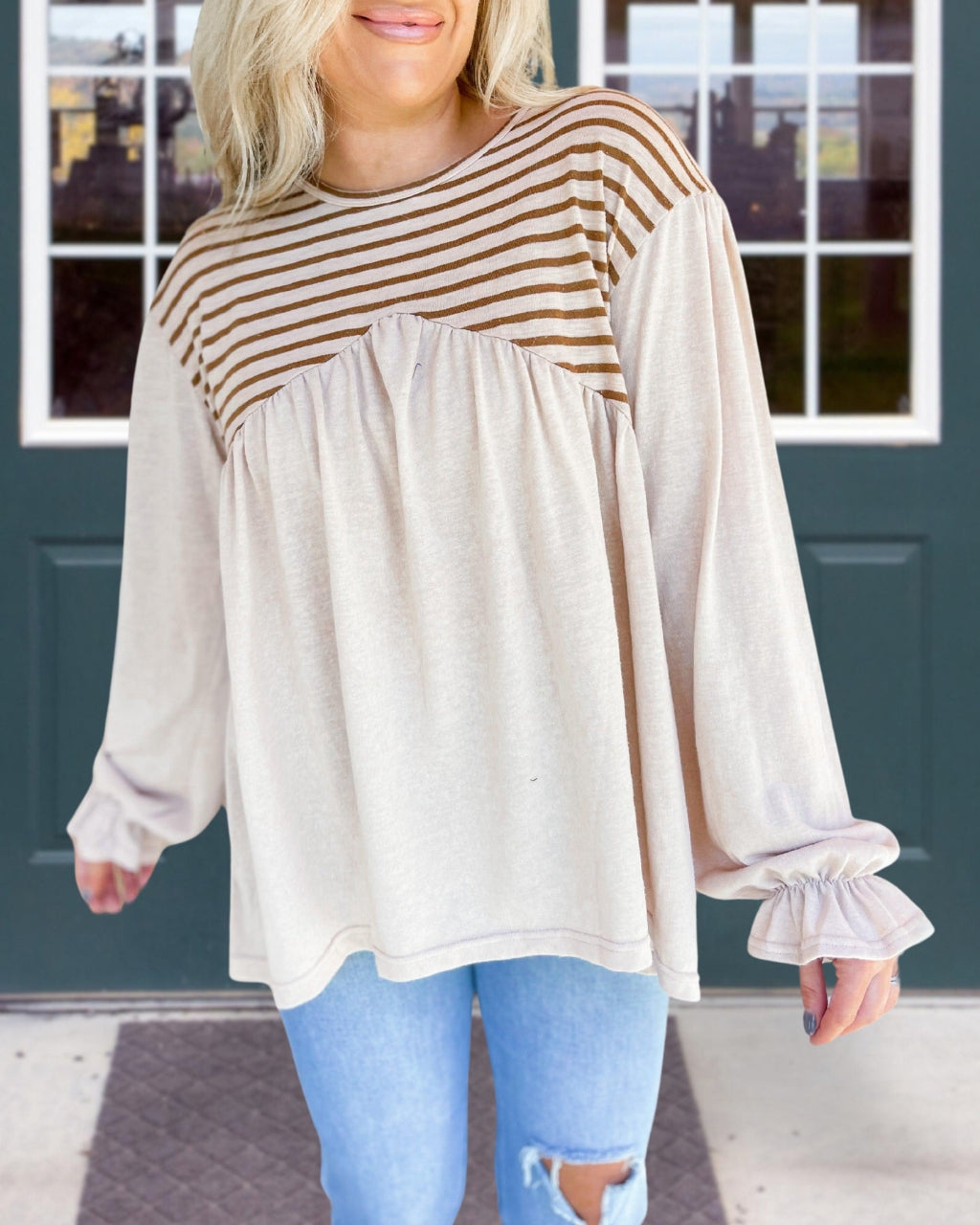 Alva Patchwork Striped Pullover