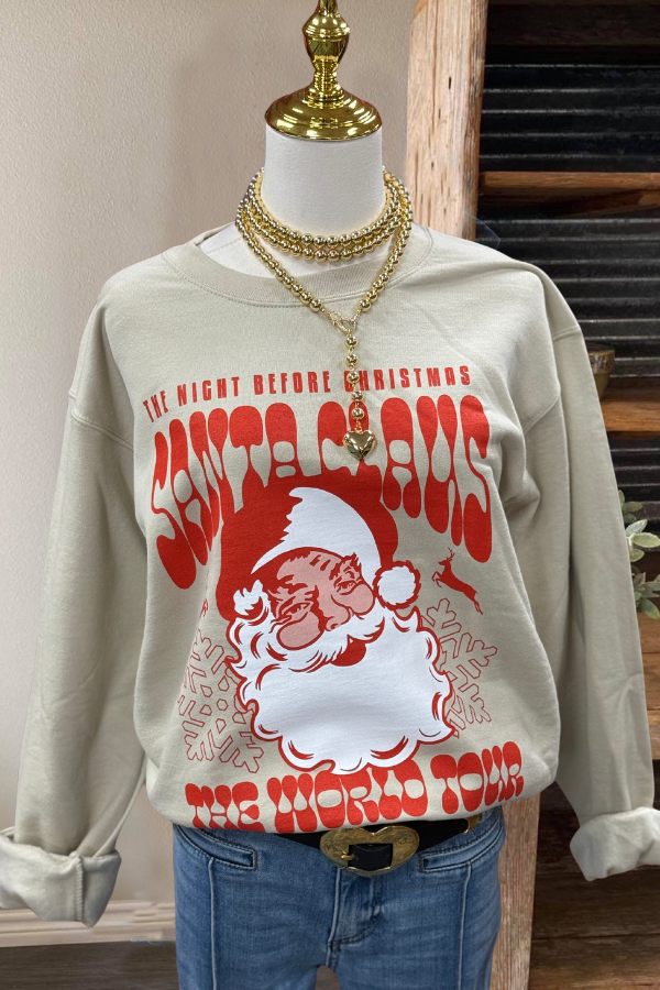 Santa Claus Head Print Sweatshirt