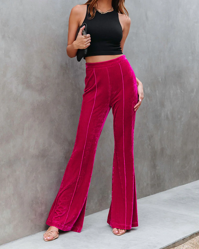 Velvet Flare Pants