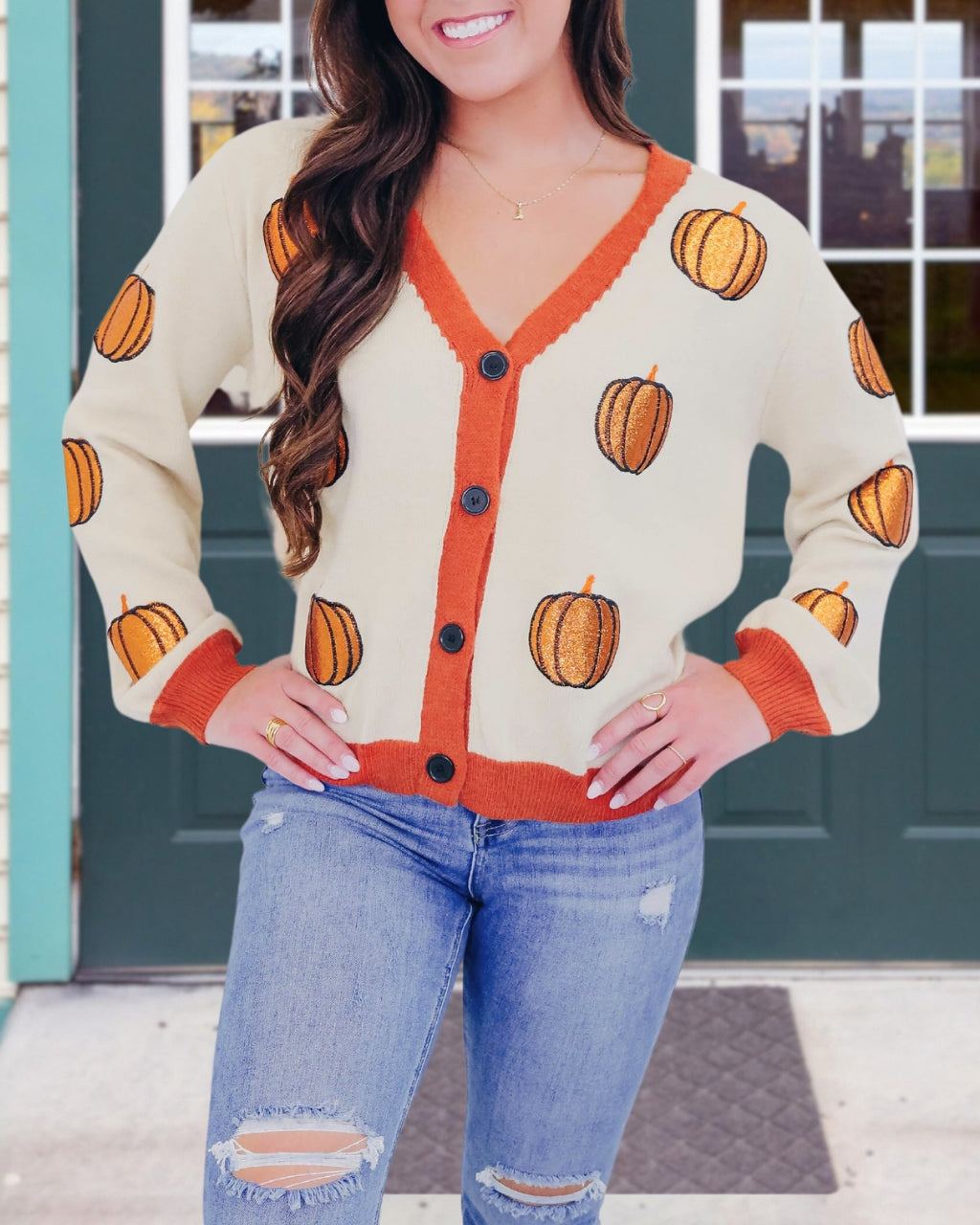 Sparkling Pumpkin Orange Cardigan