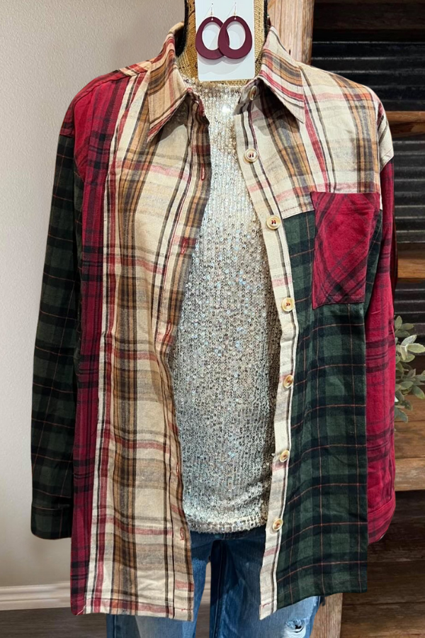 Classic Colorblock Plaid Shirt