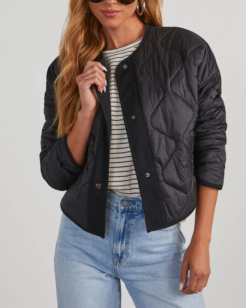 Wave Quilted  Cropped Jacket