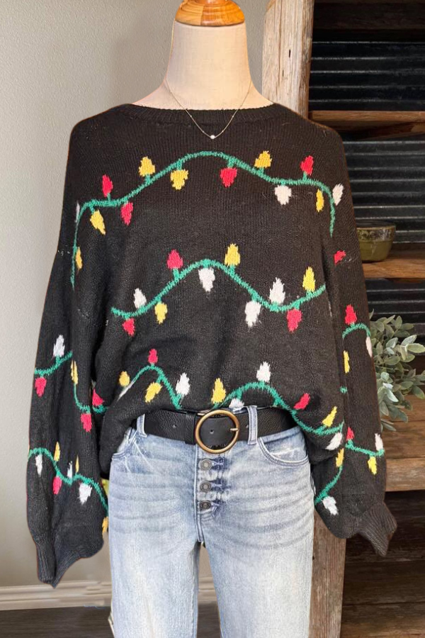 Festive Colorful Lights Sweater