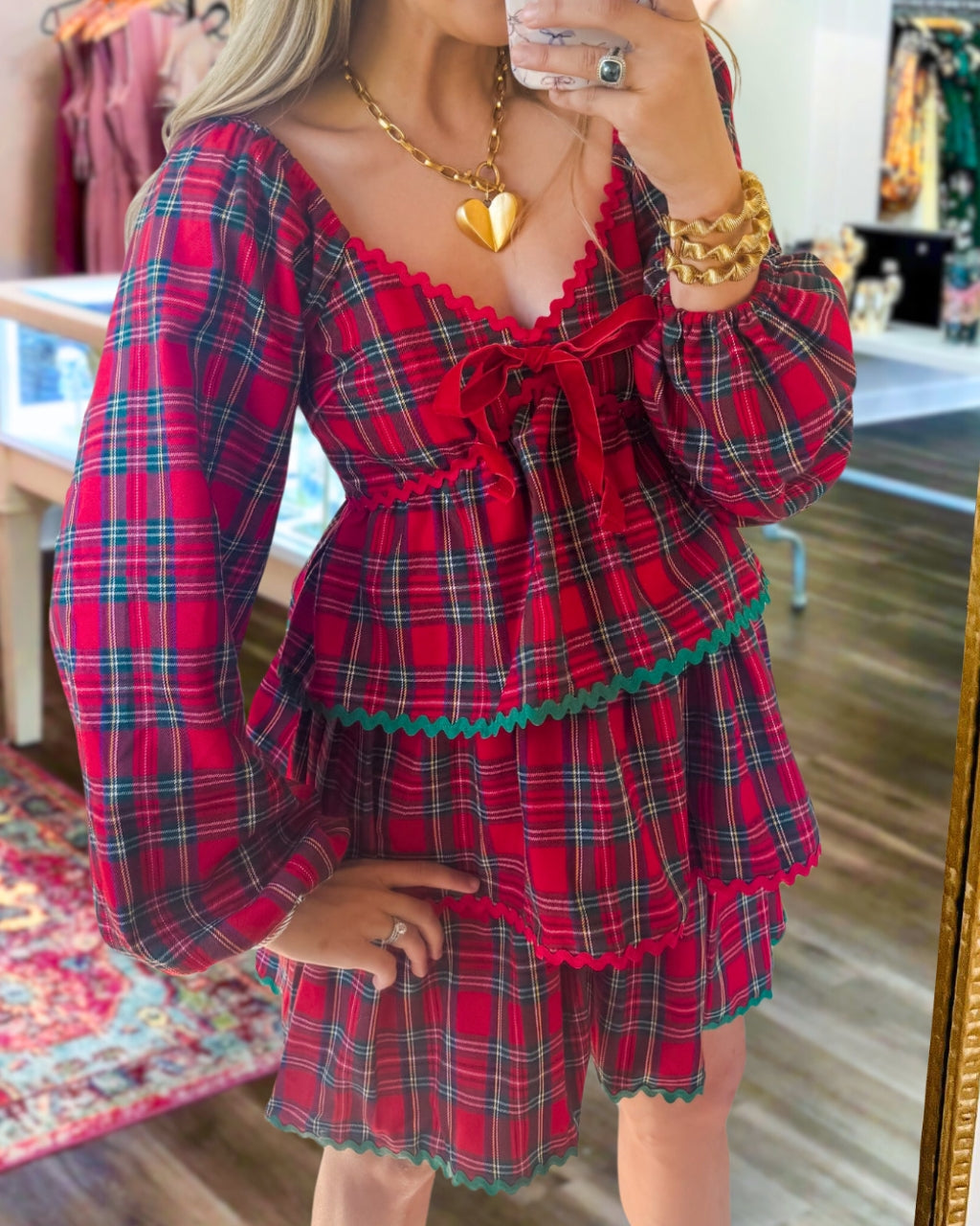 Christmas Layered Plaid Dress