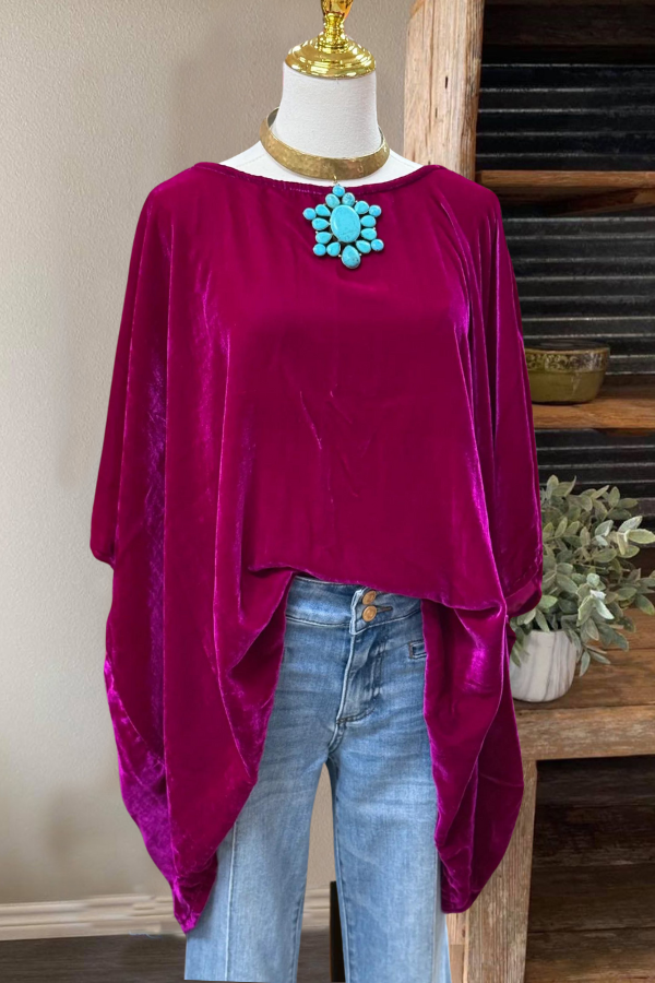 Oversized Silk Velvet Scarf Top