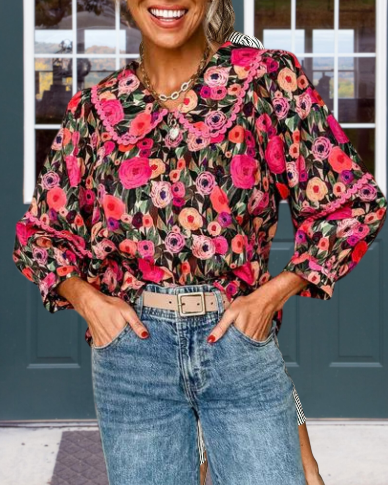 Floral Peter Pan Top