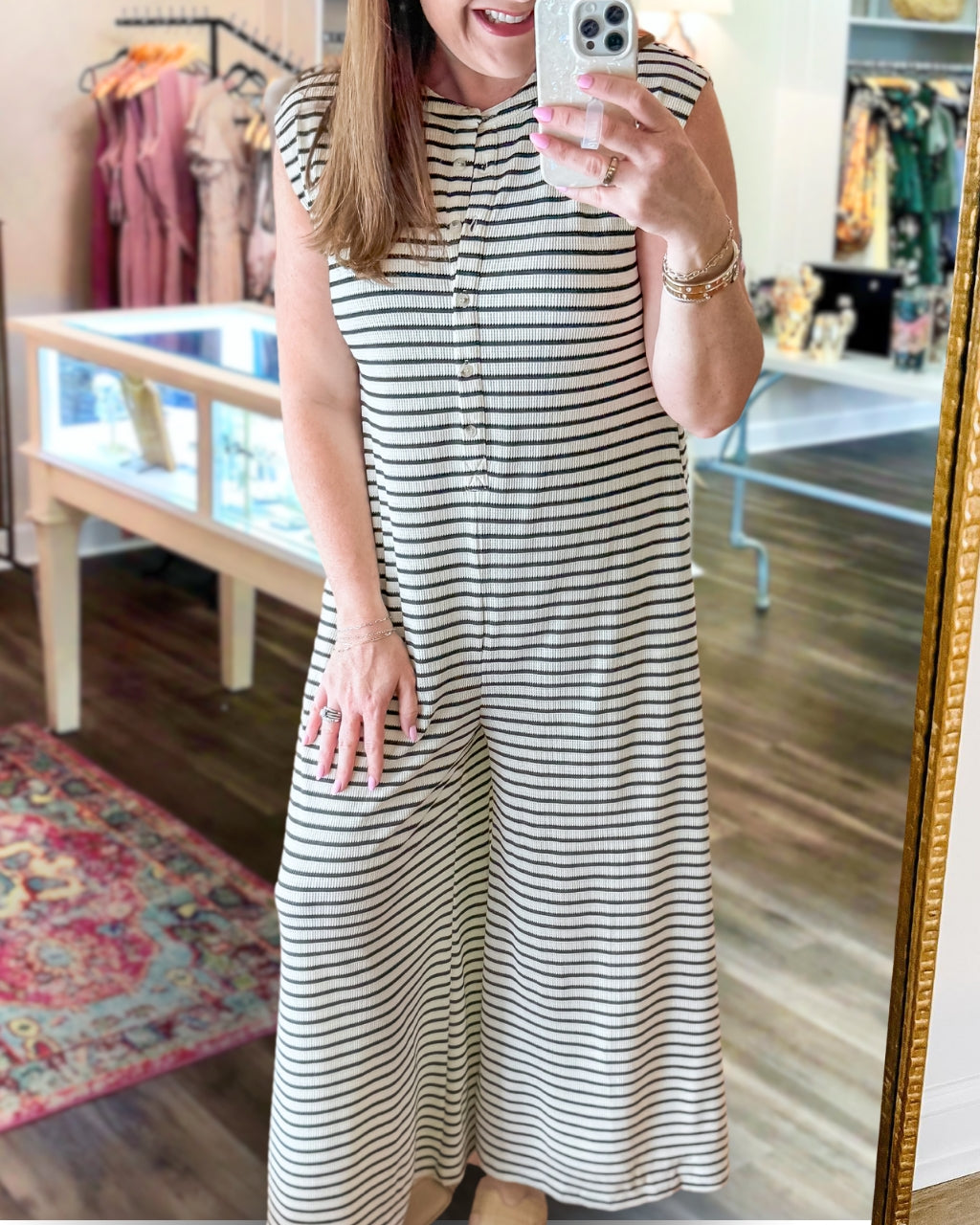 Striped Wide Leg Jumpsuit