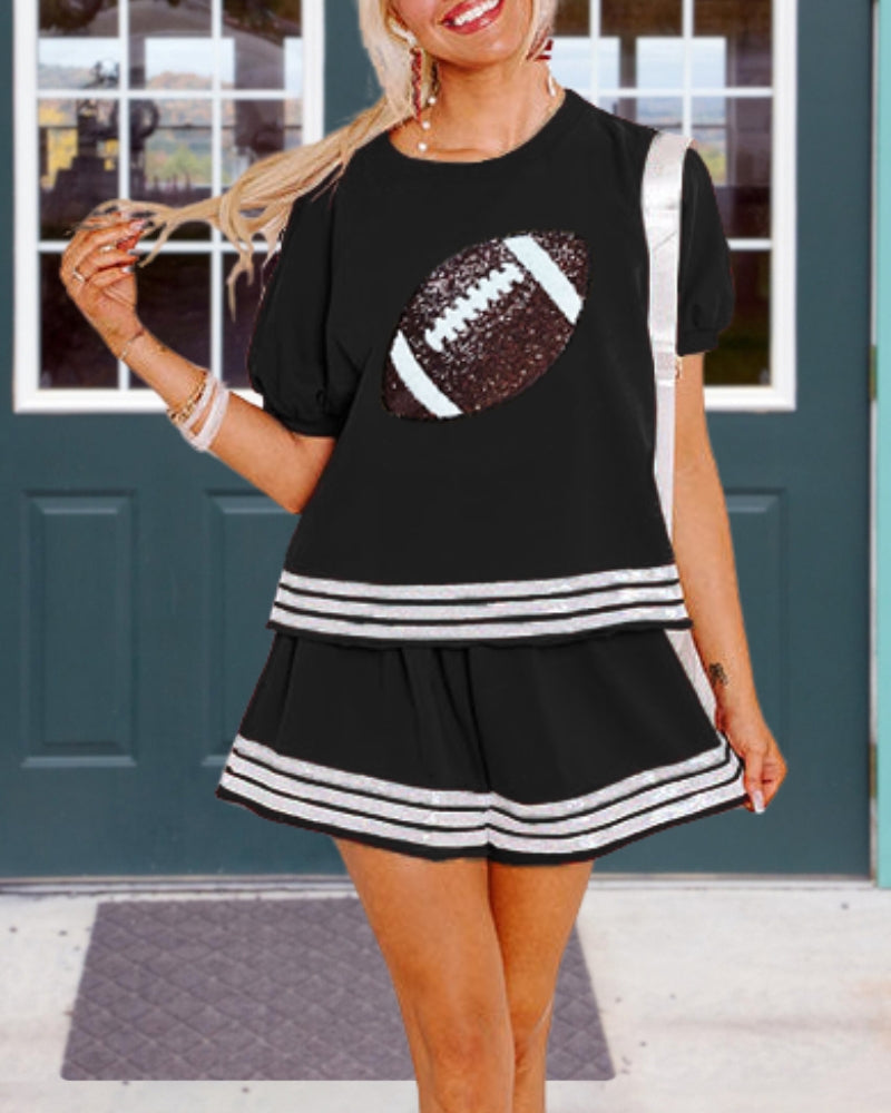 Sequin Trim Football Set