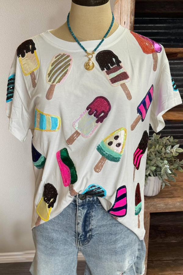 Tasty Ice Cream Sequin Tee