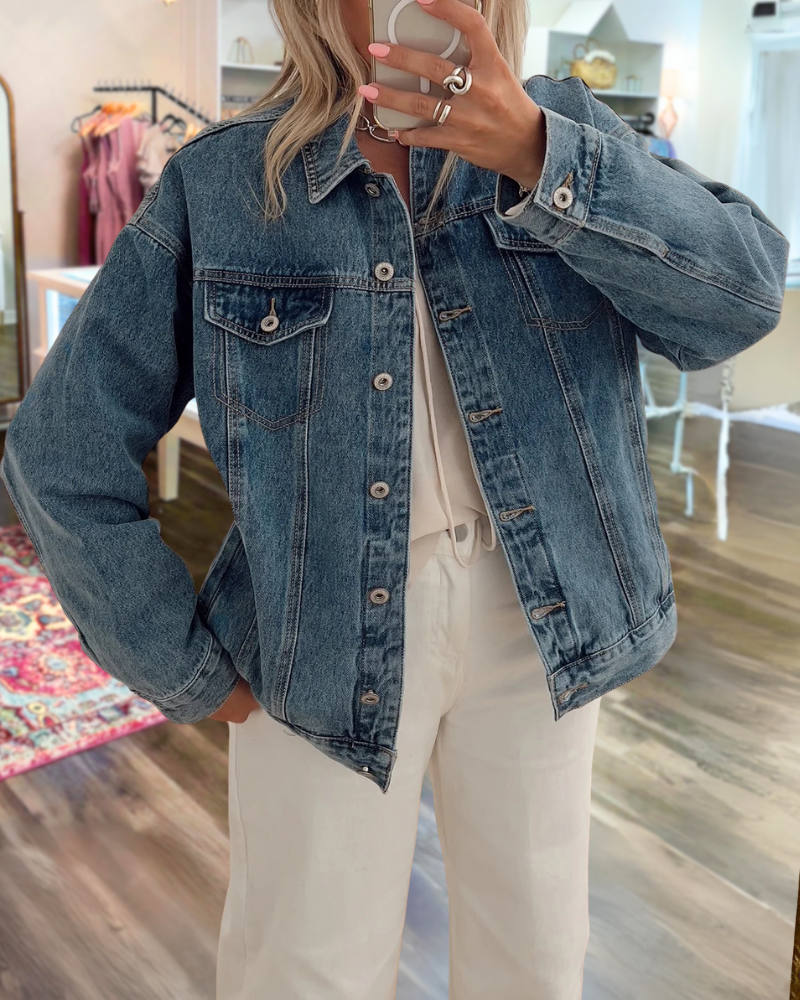 Love Heart Denim Patchwork Jacket
