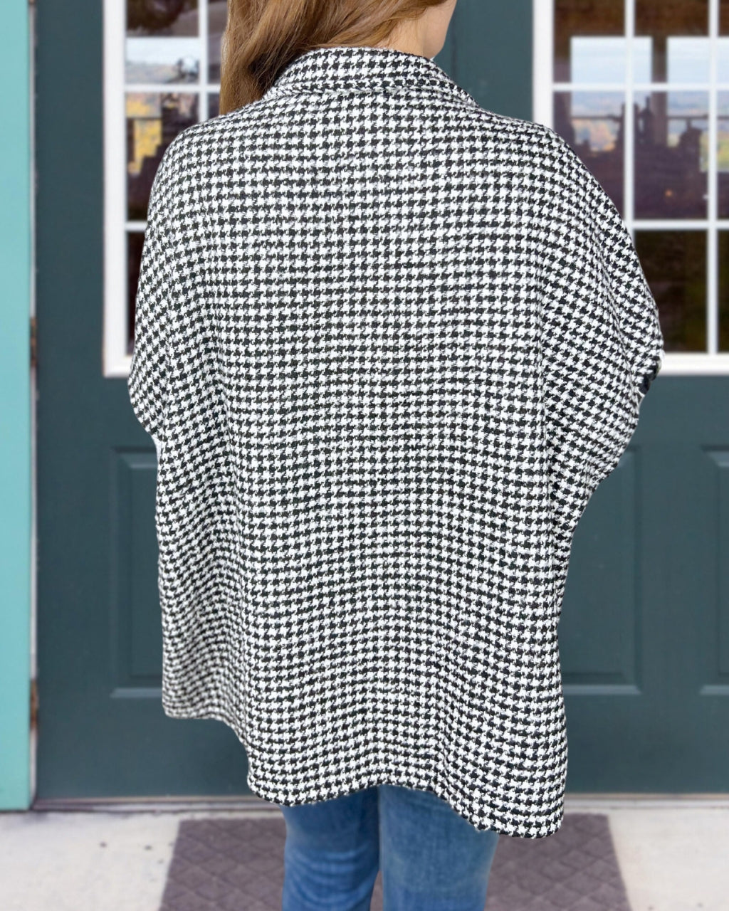 Houndstooth Colorblock Shacket