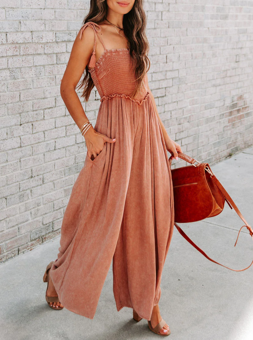 Wavy Wide Leg Jumpsuit