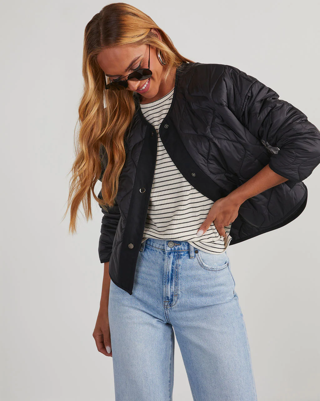 Wave Quilted  Cropped Jacket