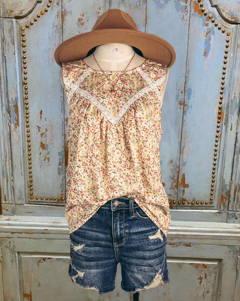 Floral Print Sleeveless Tank