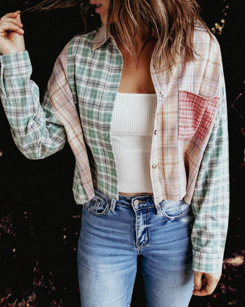 Colorblock Plaid Shirt