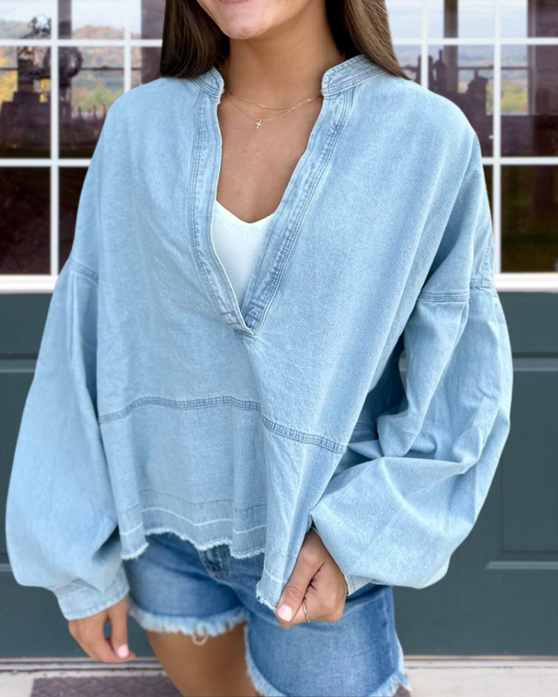 Light Blue Denim Top