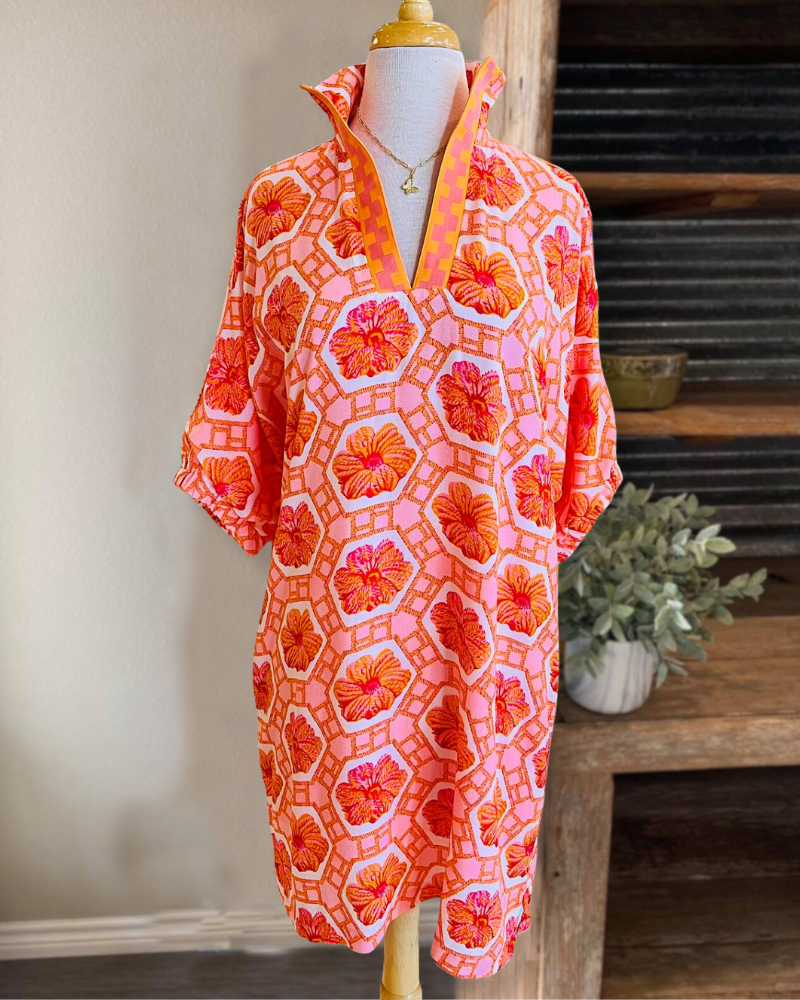 Floral Orange Dress