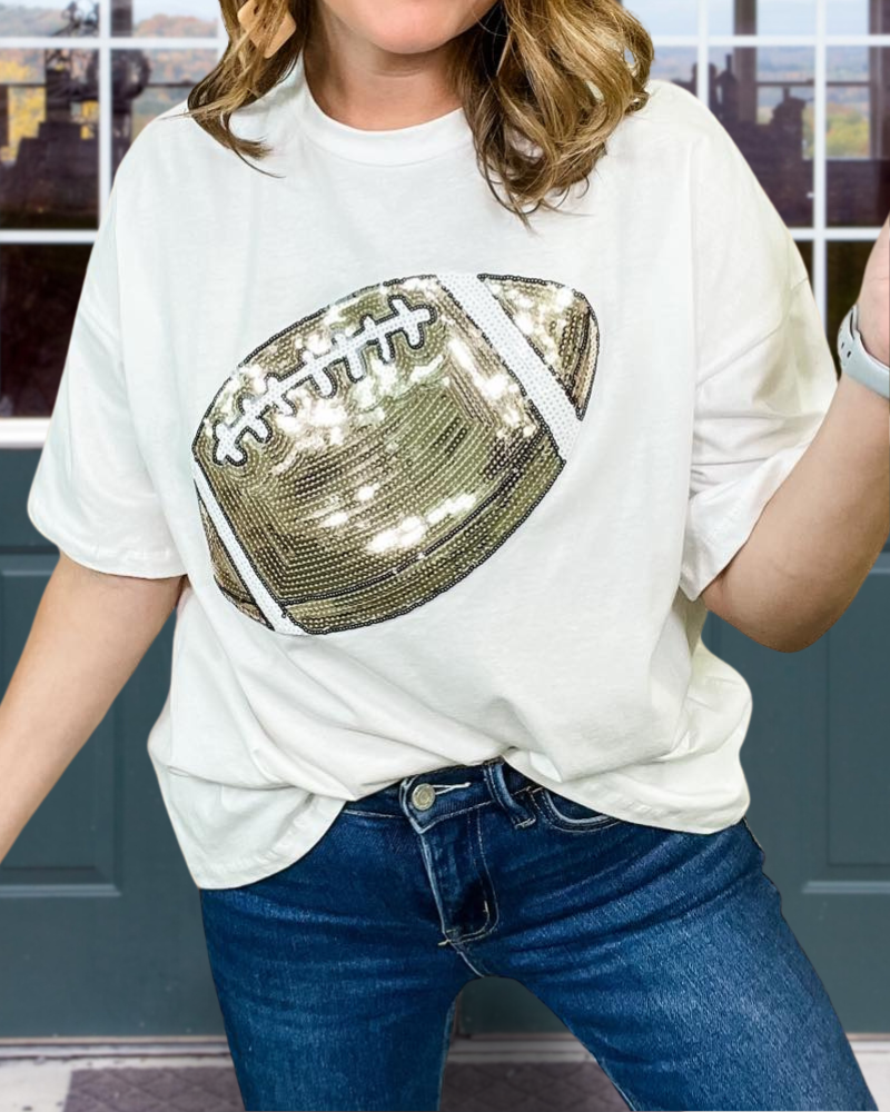 Sequin Football Tee