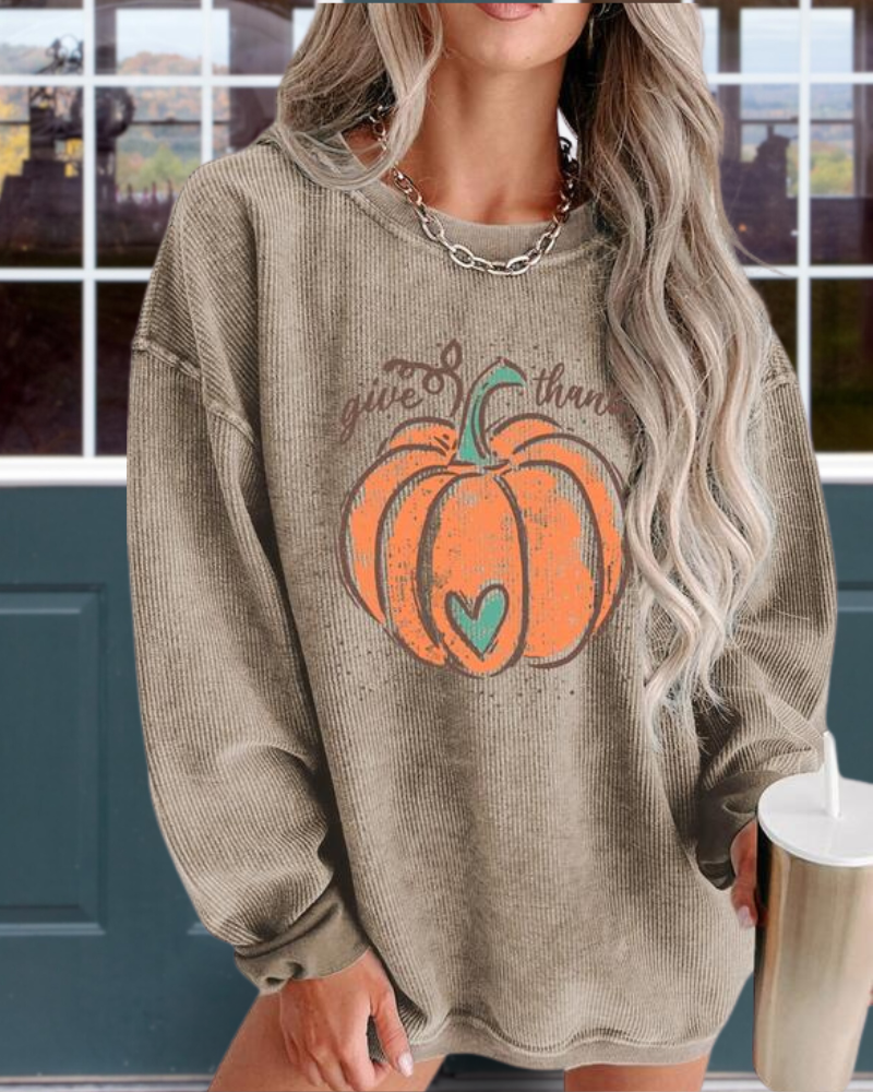 Pumpkin Corduroy Sweatshirt