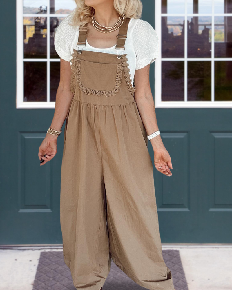 Crochet Lace Trim  Overalls