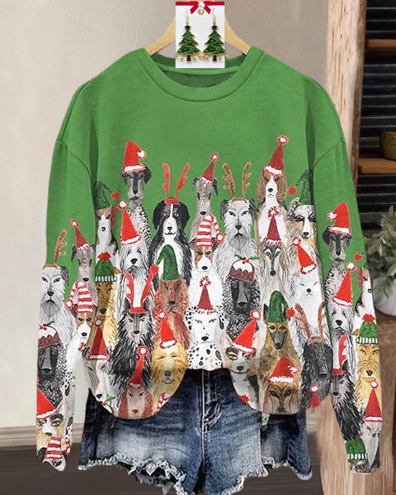 Christmas Dog Crewneck Sweatshirt