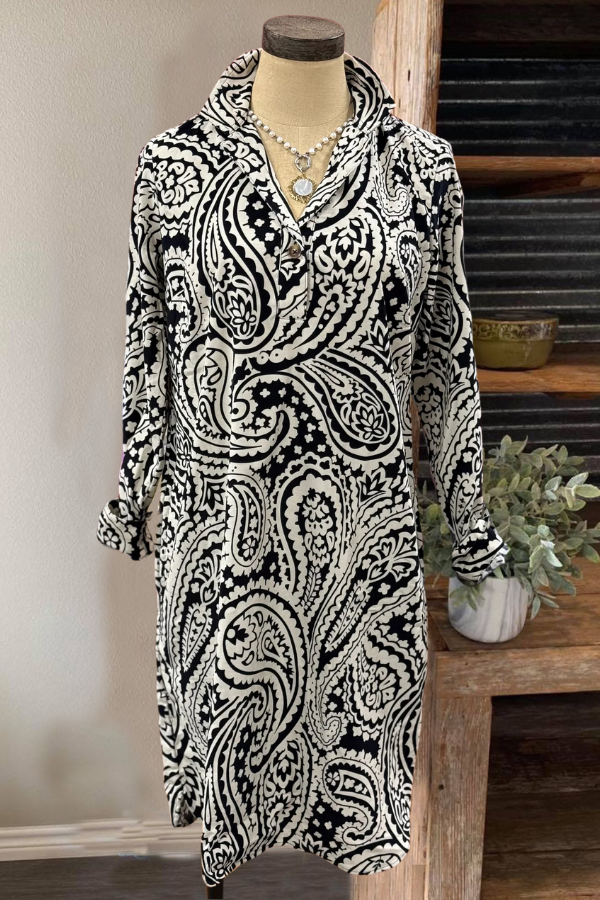 Elegant Paisley Midi Dress