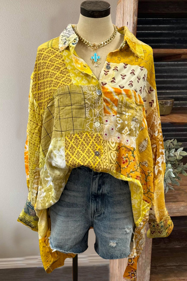 Sunshine Patchwork Floral Shirt