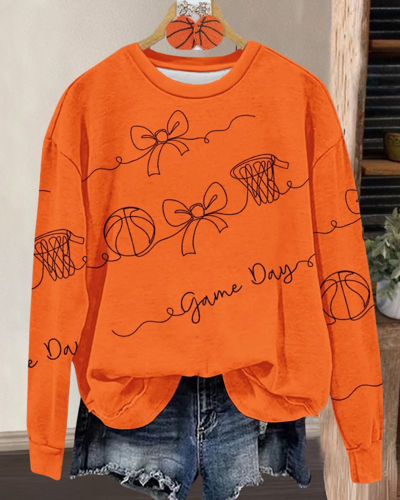 Basketball Bow Crewneck Sweatshirt