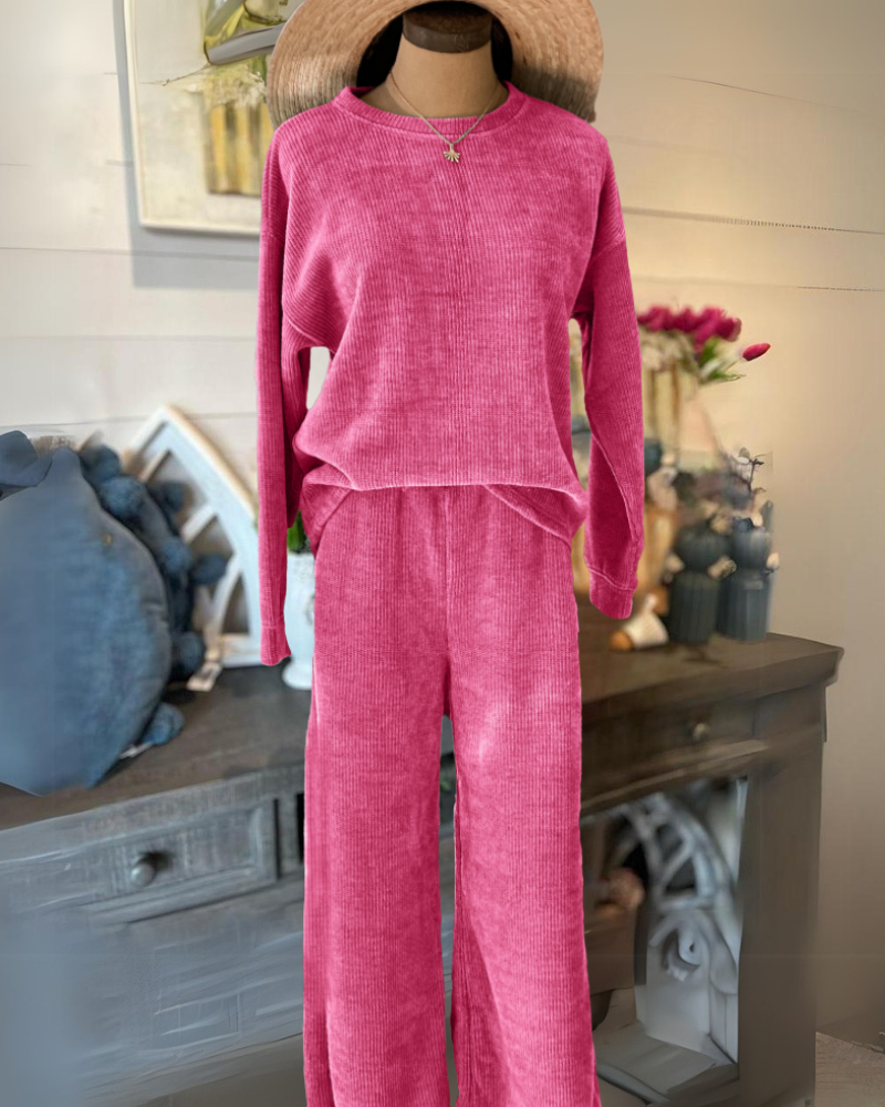 Chenille Long Sleeve Travel Set