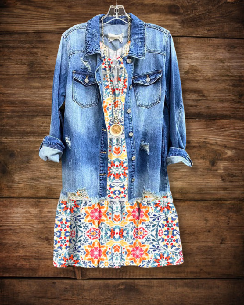 Classic Ripped Frayed Denim Jacket