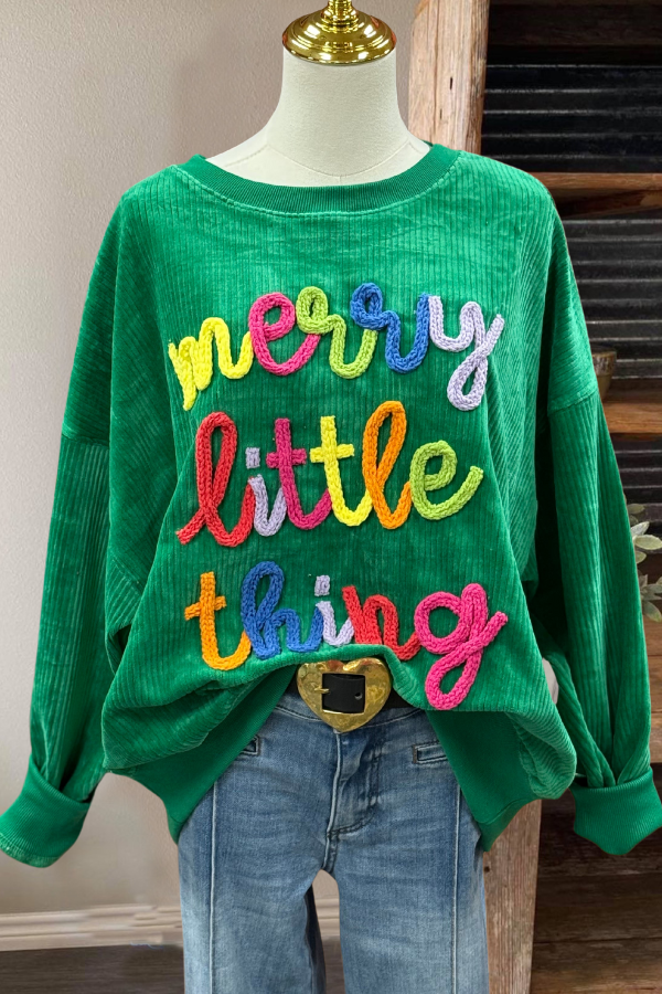 Merry Little Thing Embroidered Sweatshirt