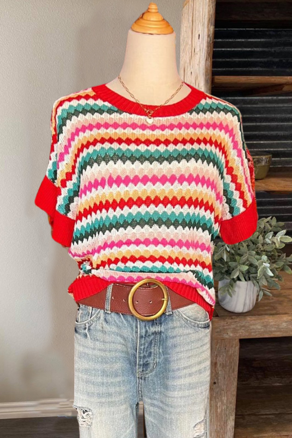 Pretty Rainbow Striped Top